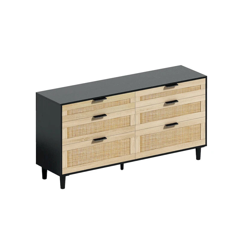 Commode de chambre en rotin avec tiroirs