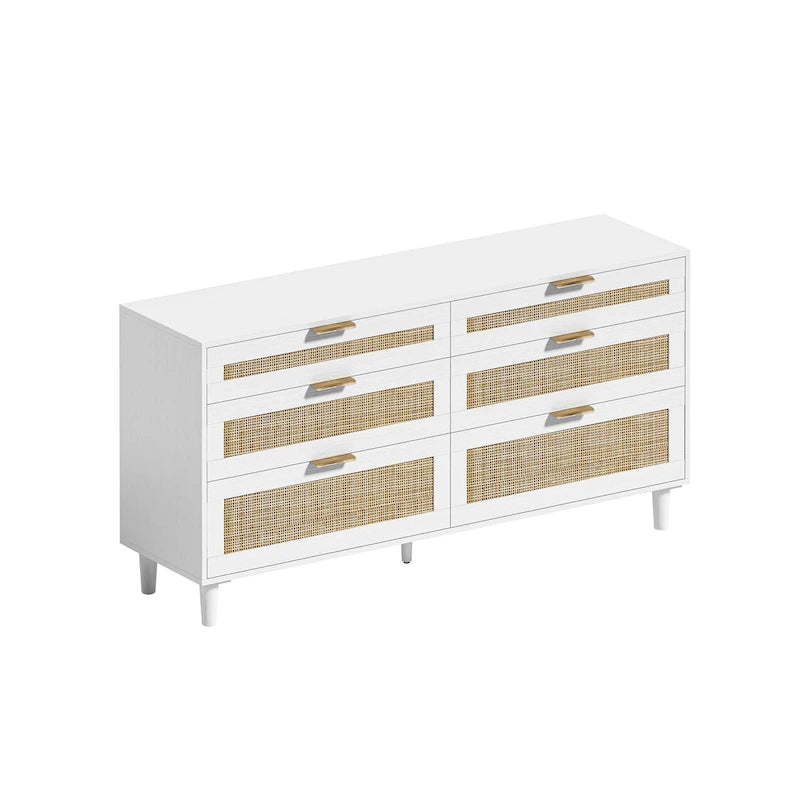Commode de chambre en rotin avec tiroirs