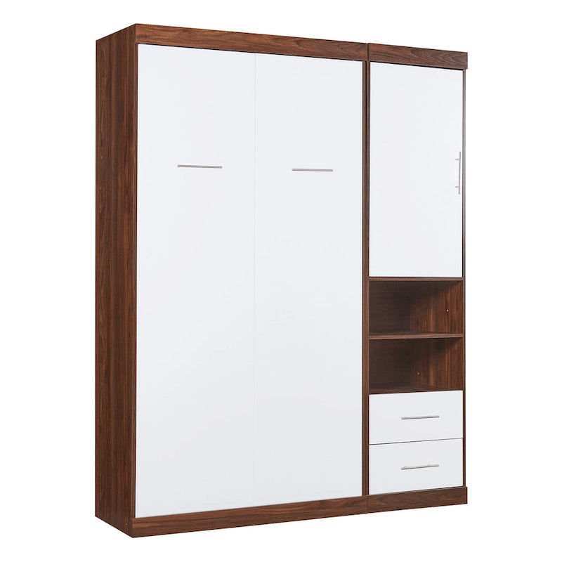 Lit escamotable mural de taille simple avec armoire