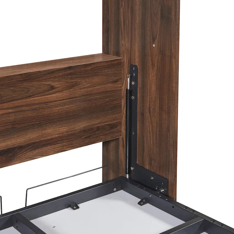 Lit escamotable mural de taille simple avec armoire