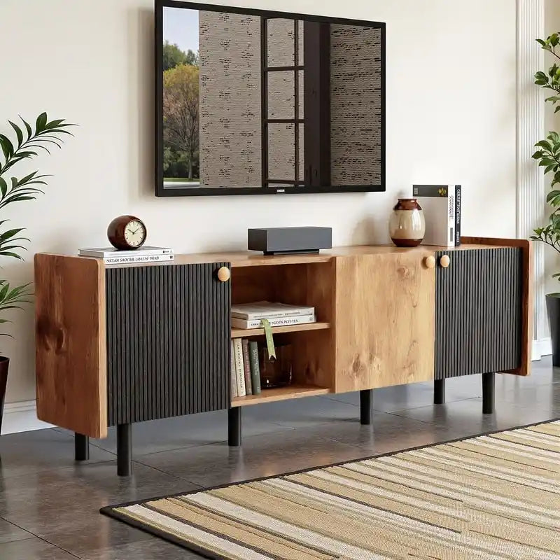 Meuble TV scandinave, Meuble télé pour TV 70 pouces, Meuble de rangement