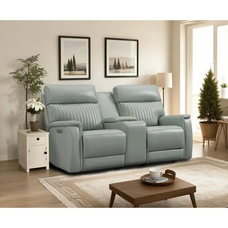 Causeuse inclinable électrique en cuir zéro gravité 73 po avec appuie-tête électrique, soutien lombaire électrique et ports USB et USB-C