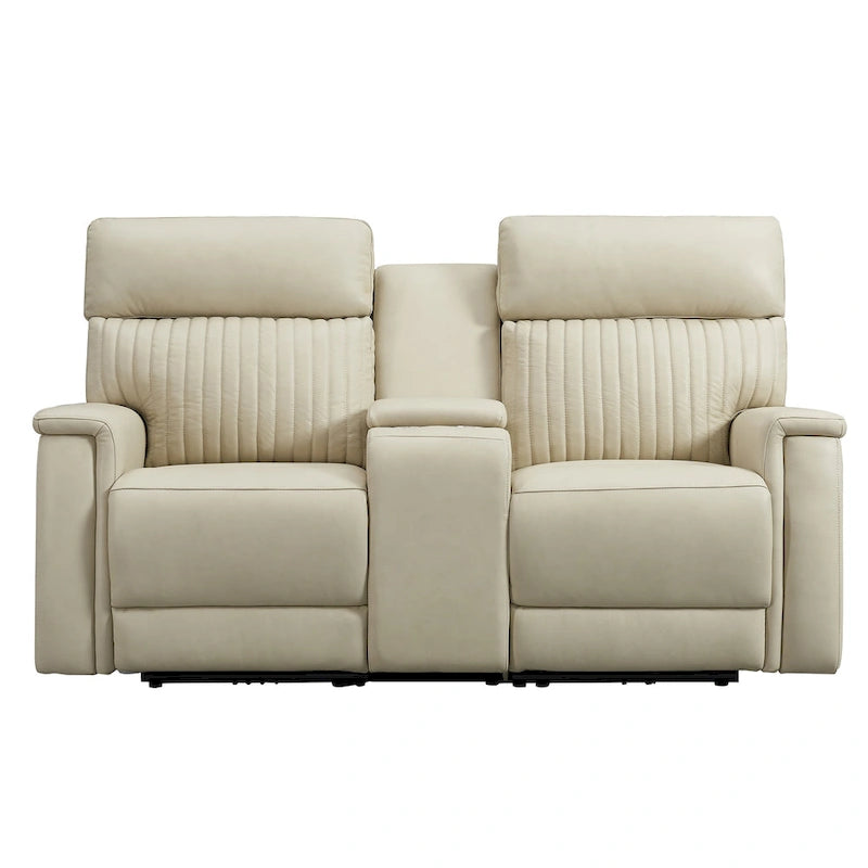 Causeuse inclinable électrique en cuir zéro gravité 73 po avec appuie-tête électrique, soutien lombaire électrique et ports USB et USB-C