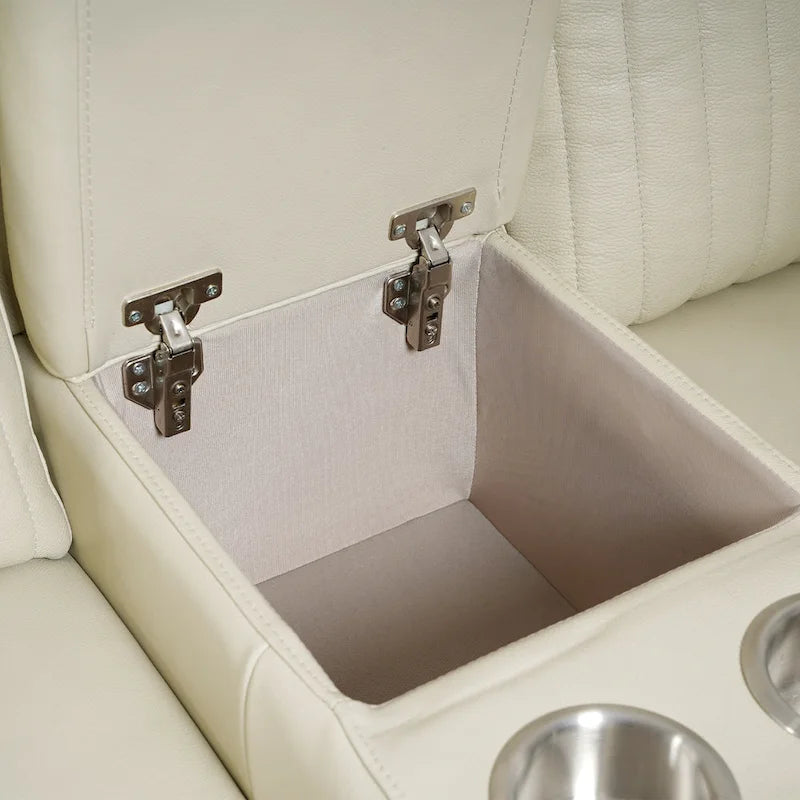 Causeuse inclinable électrique en cuir zéro gravité 73 po avec appuie-tête électrique, soutien lombaire électrique et ports USB et USB-C