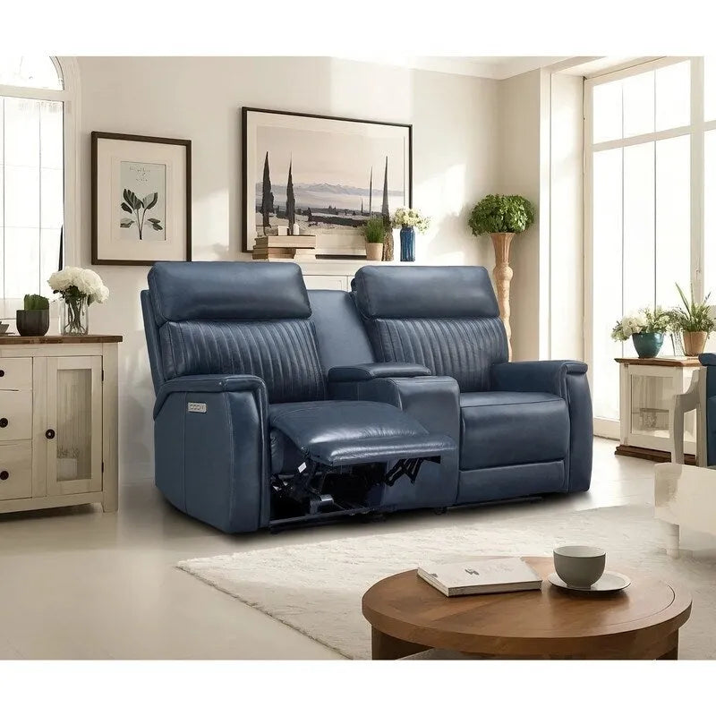 Causeuse inclinable électrique en cuir zéro gravité 73 po avec appuie-tête électrique, soutien lombaire électrique et ports USB et USB-C