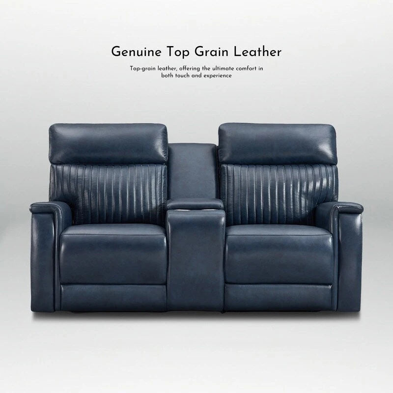 Causeuse inclinable électrique en cuir zéro gravité 73 po avec appuie-tête électrique, soutien lombaire électrique et ports USB et USB-C