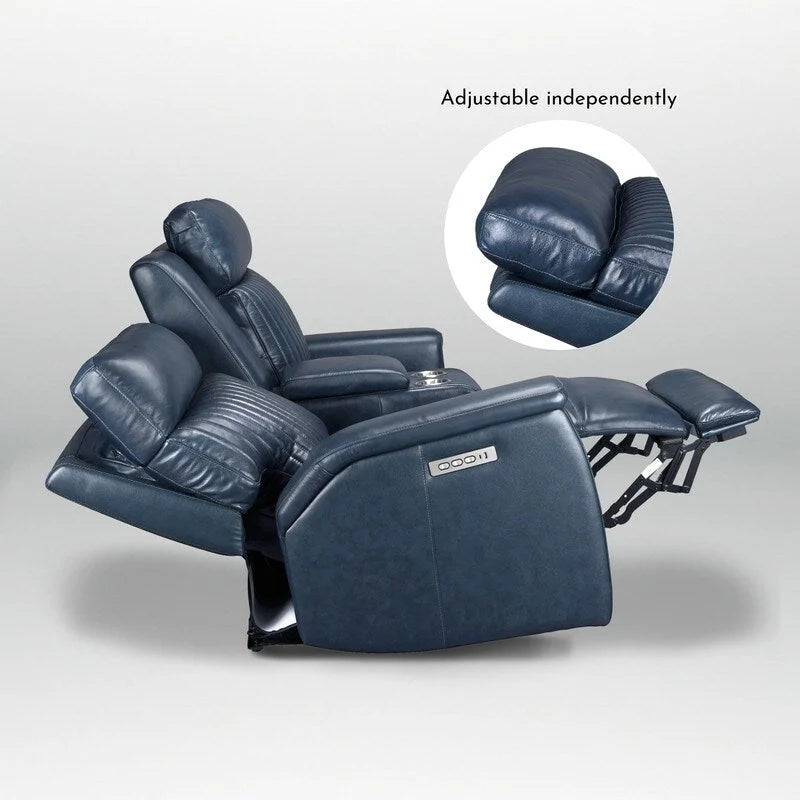 Causeuse inclinable électrique en cuir zéro gravité 73 po avec appuie-tête électrique, soutien lombaire électrique et ports USB et USB-C