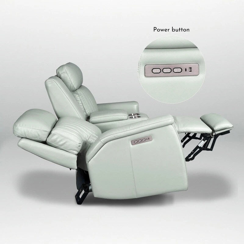 Causeuse inclinable électrique en cuir zéro gravité 73 po avec appuie-tête électrique, soutien lombaire électrique et ports USB et USB-C