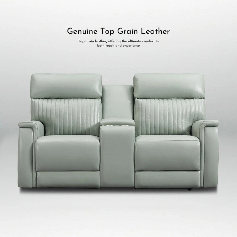 Causeuse inclinable électrique en cuir zéro gravité 73 po avec appuie-tête électrique, soutien lombaire électrique et ports USB et USB-C