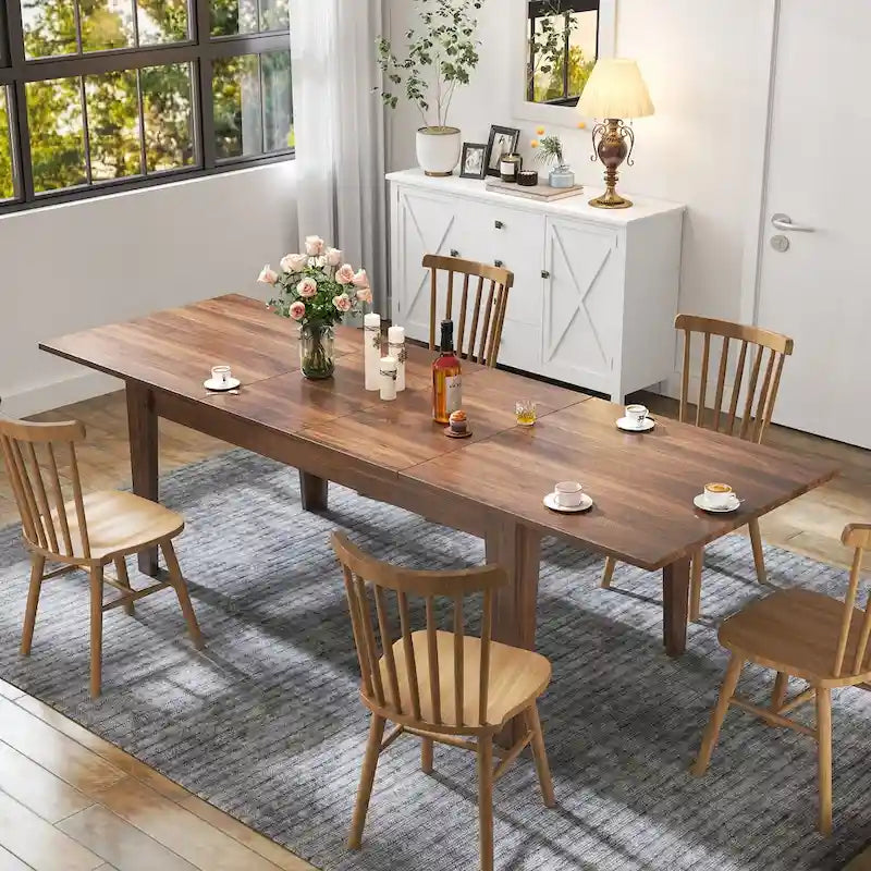 Table de cuisine en bois polyvalente et extensible pour diverses occasions