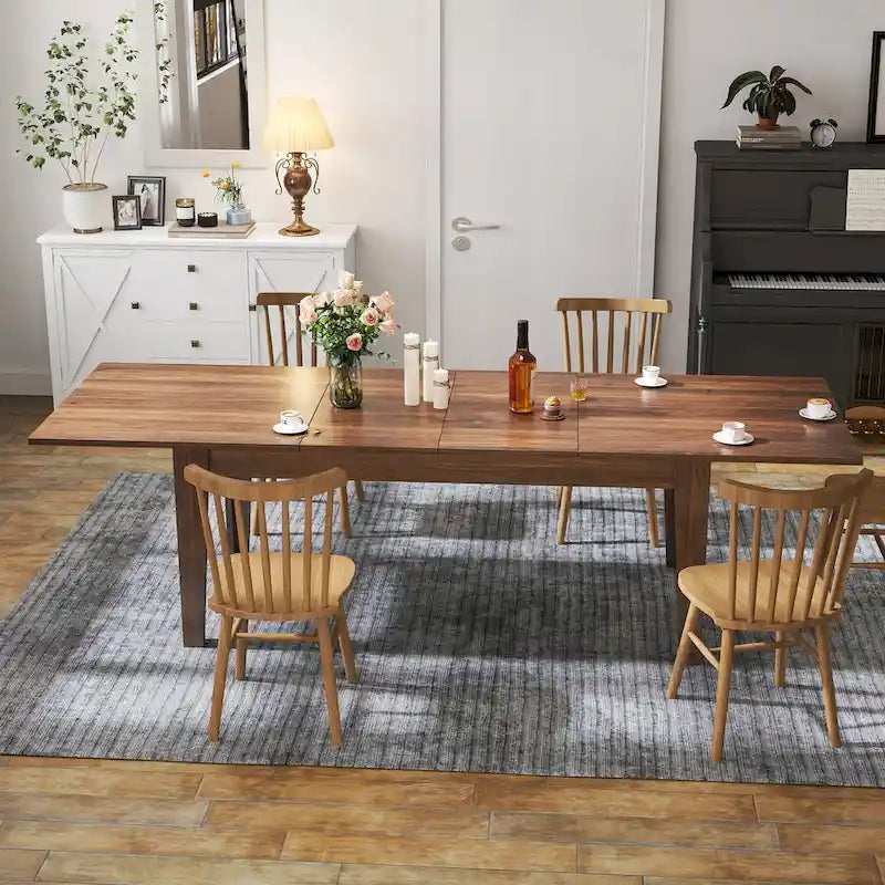 Table de cuisine en bois polyvalente et extensible pour diverses occasions