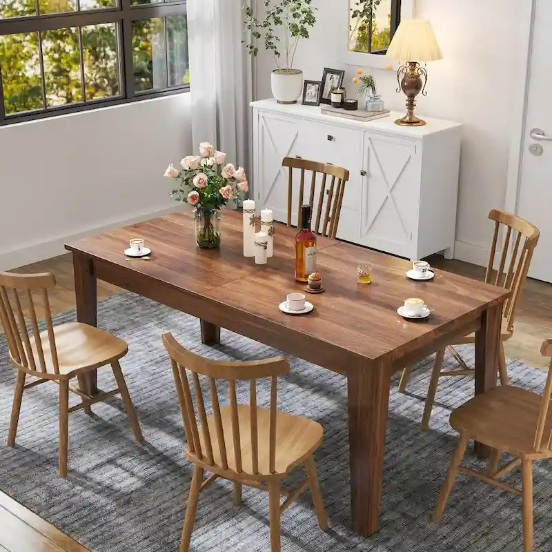 Table de cuisine en bois polyvalente et extensible pour diverses occasions