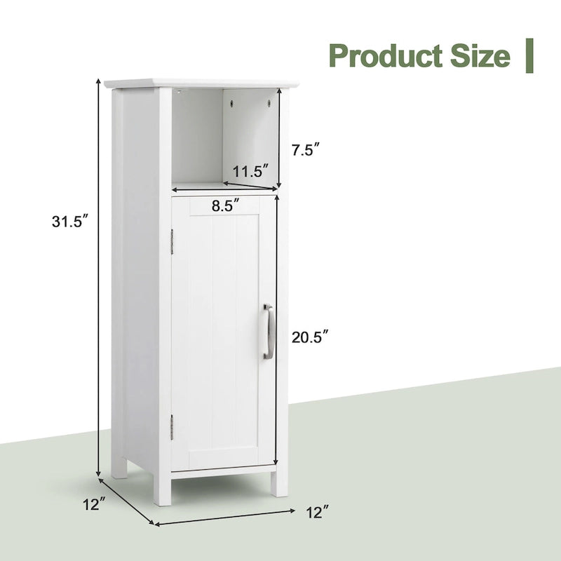 Meuble de rangement de salle de bain sur pied avec porte simple