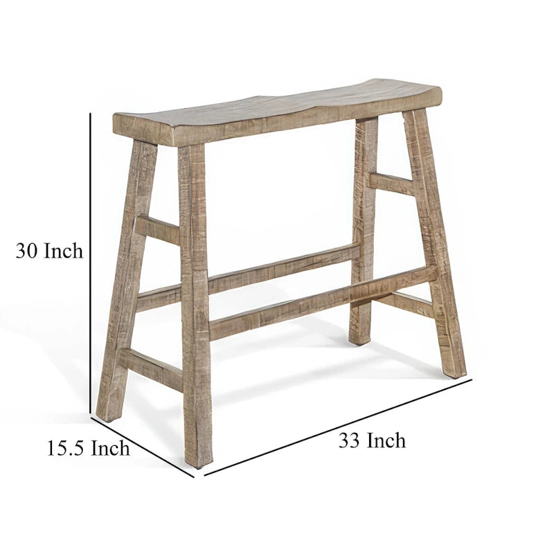 Banc de bar, 33 pouces, en acajou rustique marron clair
