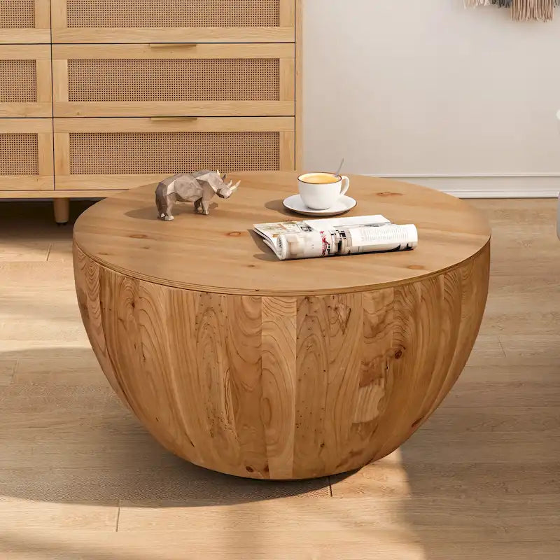 Table basse en forme de seau de style vintage avec rangement et capacité de charge raisonnable