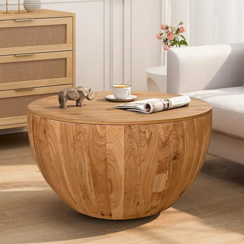 Table basse en forme de seau de style vintage avec rangement et capacité de charge raisonnable