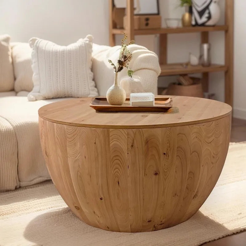 Table basse en forme de seau de style vintage avec rangement et capacité de charge raisonnable