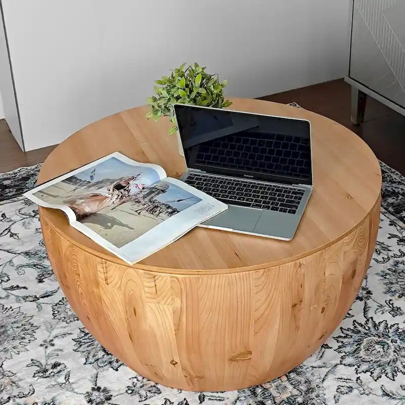 Table basse en forme de seau de style vintage avec rangement et capacité de charge raisonnable
