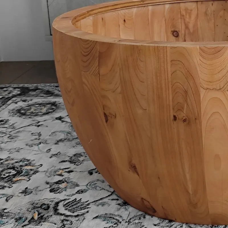 Table basse en forme de seau de style vintage avec rangement et capacité de charge raisonnable