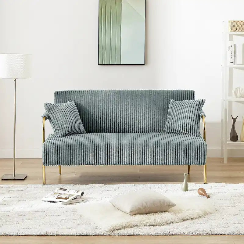 Causeuse rembourrée, Canapé à dossier capitonné, Fauteuil d'appoint avec 2 oreillers