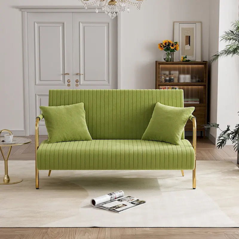 Causeuse rembourrée, Canapé à dossier capitonné, Fauteuil d'appoint avec 2 oreillers