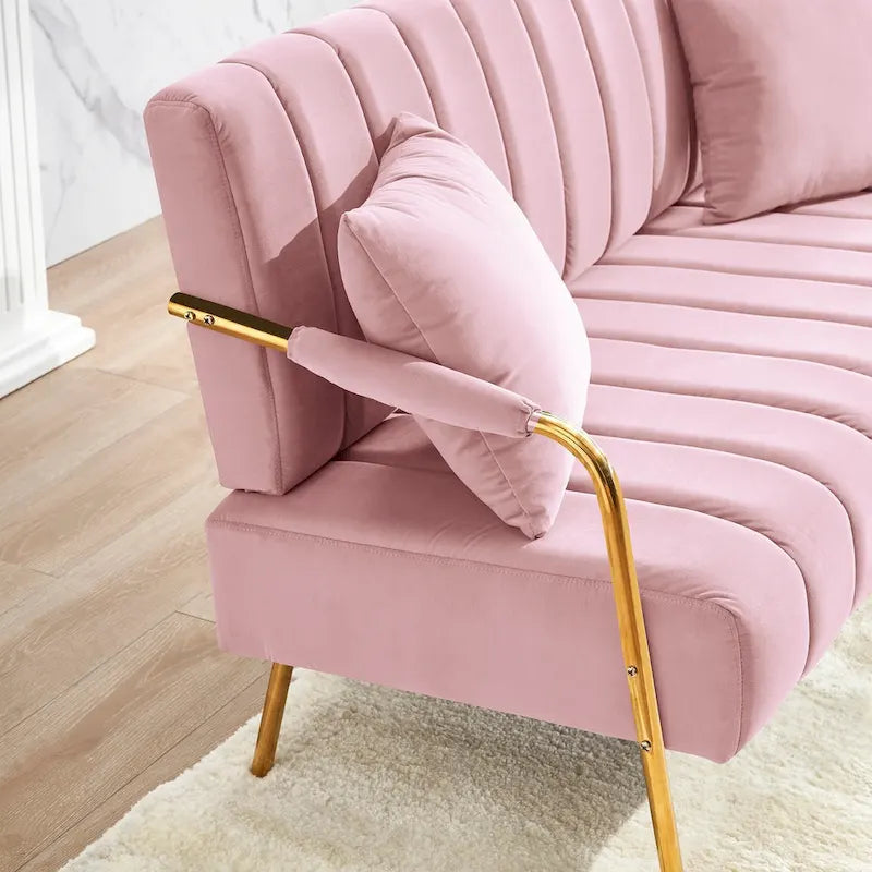 Causeuse rembourrée, Canapé à dossier capitonné, Fauteuil d'appoint avec 2 oreillers