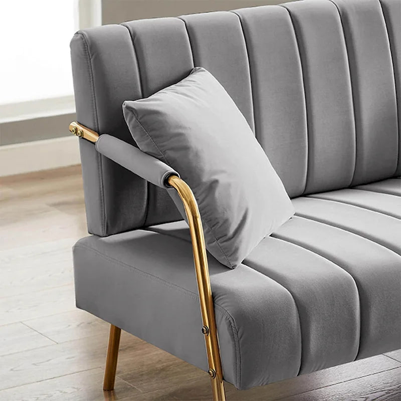 Causeuse rembourrée, Canapé à dossier capitonné, Fauteuil d'appoint avec 2 oreillers