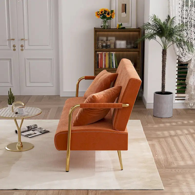 Causeuse rembourrée, Canapé à dossier capitonné, Fauteuil d'appoint avec 2 oreillers