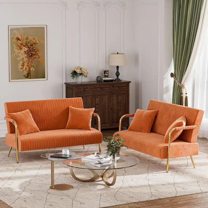 Causeuse rembourrée, Canapé à dossier capitonné, Fauteuil d'appoint avec 2 oreillers