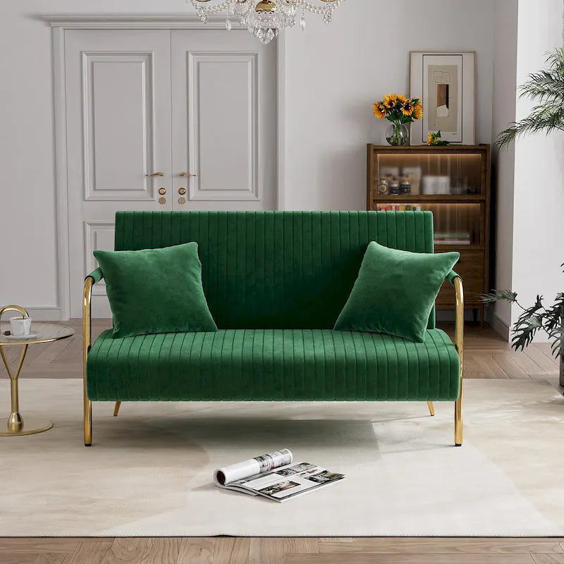 Causeuse rembourrée, Canapé à dossier capitonné, Fauteuil d'appoint avec 2 oreillers