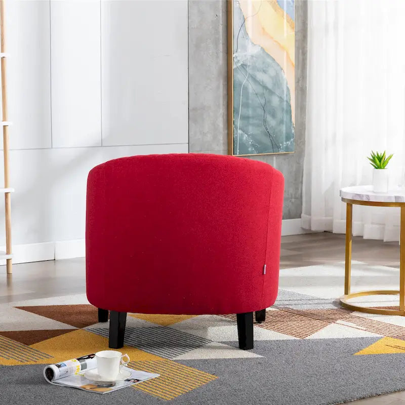 Fauteuil crapaud d'appoint pour salon avec clous décoratifs et pieds en bois massif