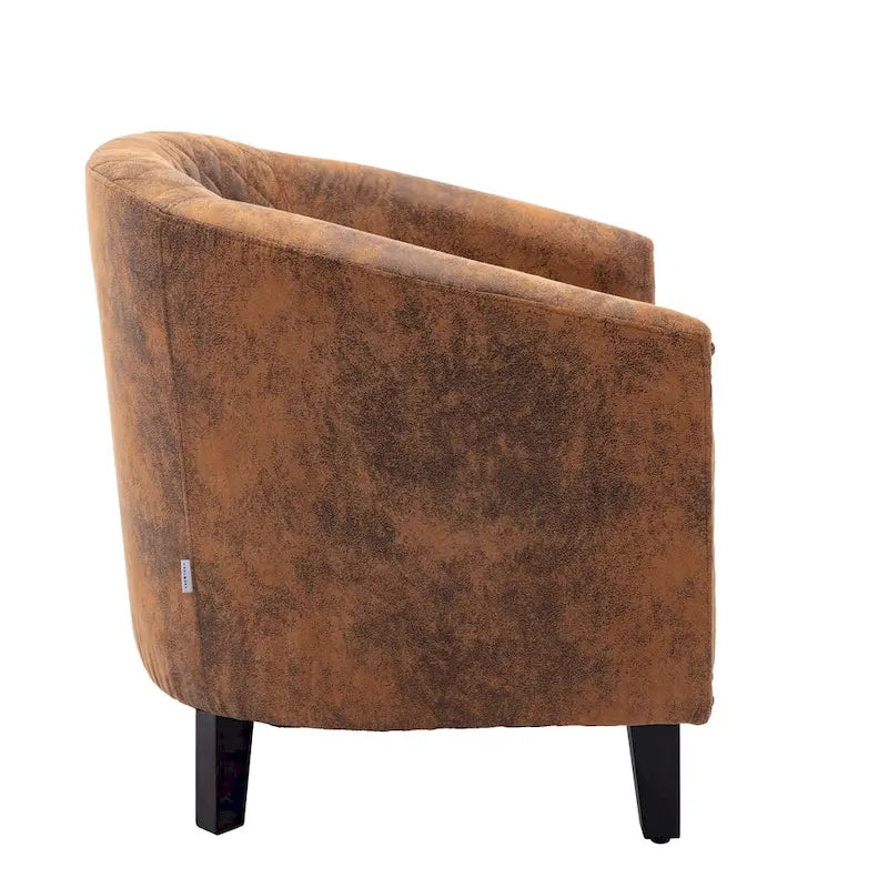 Fauteuil crapaud d'appoint pour salon avec clous décoratifs et pieds en bois massif