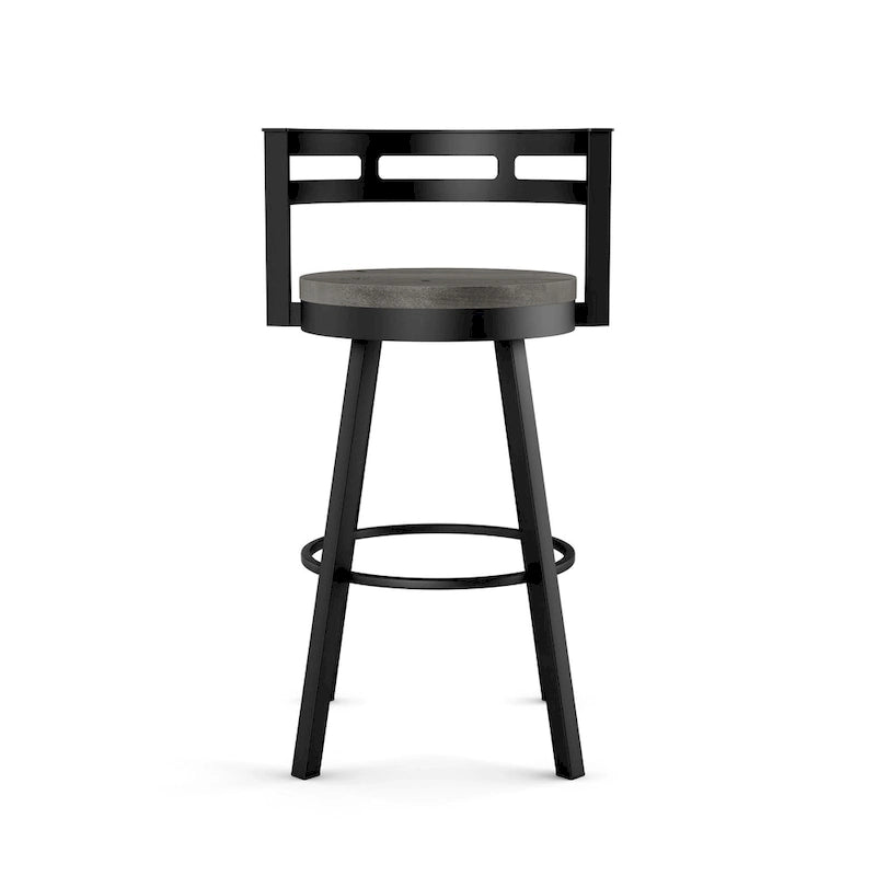 Tabouret de bar pivotant avec assise en bois vieilli