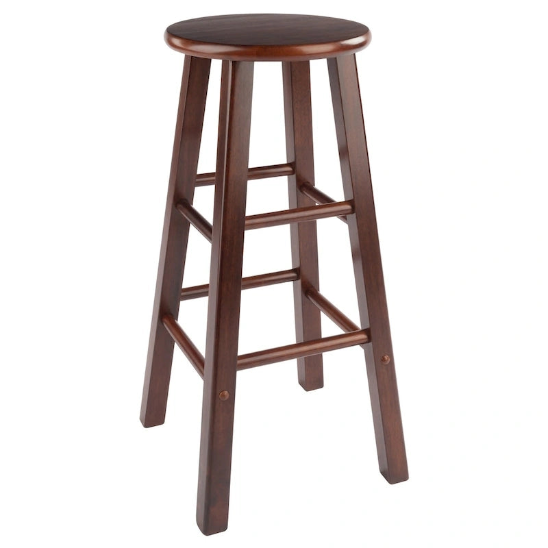 Tabourets de bar, lot de 2, noyer