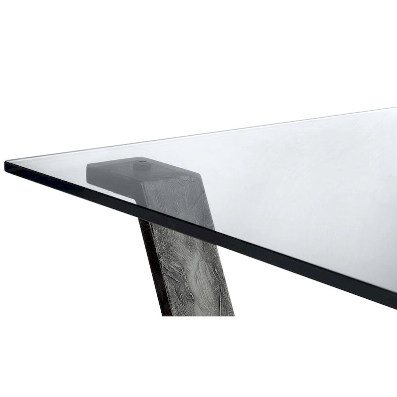 Table basse rectangulaire industrielle en bois recyclé