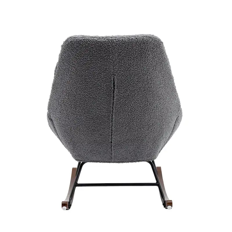 Fauteuil à bascule capitonné en tissu bouclé