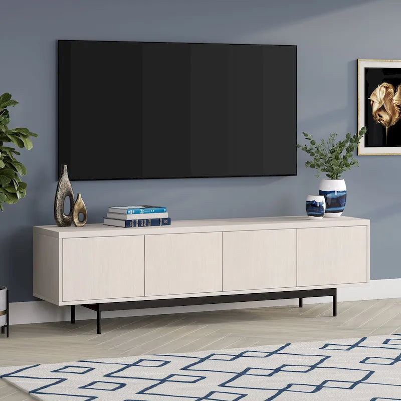 Support TV rectangulaire, adapté aux téléviseurs jusqu'à 75 pouces et d'une largeur de 69,5 pouces.