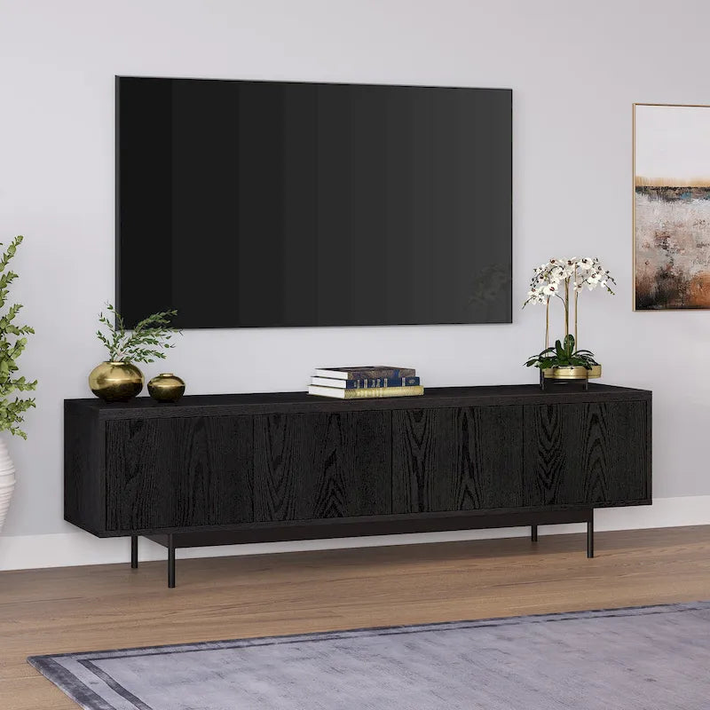 Support TV rectangulaire, adapté aux téléviseurs jusqu'à 75 pouces et d'une largeur de 69,5 pouces.