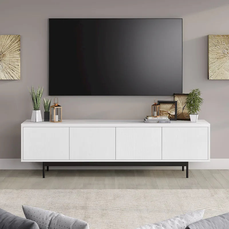 Support TV rectangulaire, adapté aux téléviseurs jusqu'à 75 pouces et d'une largeur de 69,5 pouces.