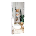 The Whole Surface PVC Film Wall Hanging Door With Lock Jewelry Cabinet Fitting Mirror Cabinet White
