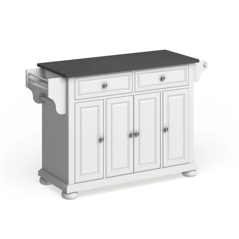 Dessus en acier inoxydable Îlot/Chariot de cuisine pleine grandeur - 45,7 P x 130,8 L x 86,4 H cm
