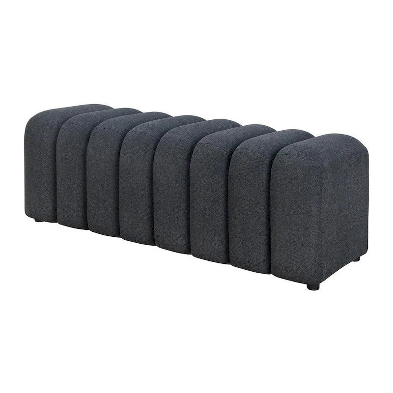 Banc d'appoint capitonné en velours côtelé