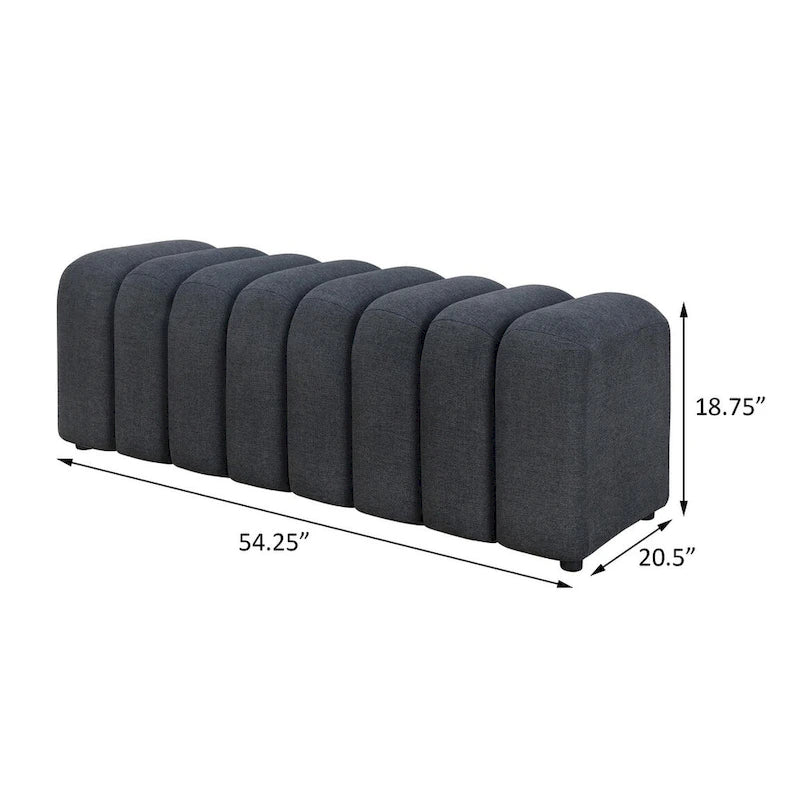 Banc d'appoint capitonné en velours côtelé