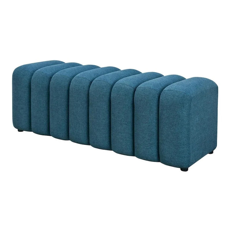 Banc d'appoint capitonné en velours côtelé