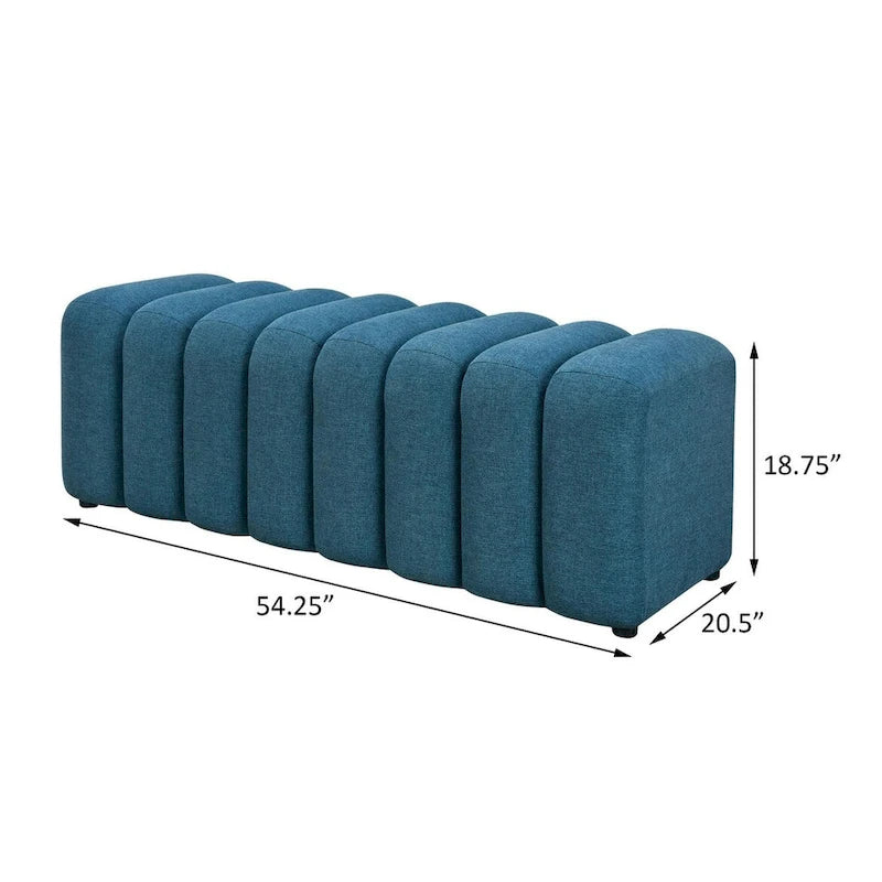 Banc d'appoint capitonné en velours côtelé