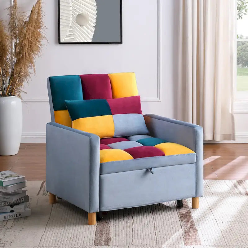 Canapé-lit convertible, fauteuil réglable avec oreiller, fauteuil-lit multifonctionnel
