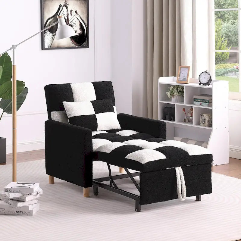 Canapé-lit convertible, fauteuil réglable avec oreiller, fauteuil-lit multifonctionnel