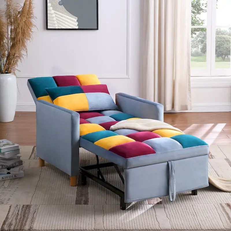 Canapé-lit convertible, fauteuil réglable avec oreiller, fauteuil-lit multifonctionnel