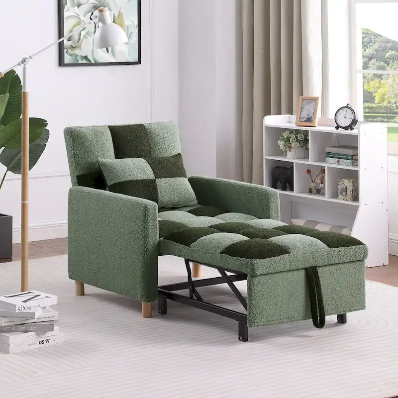 Canapé-lit convertible, fauteuil réglable avec oreiller, fauteuil-lit multifonctionnel