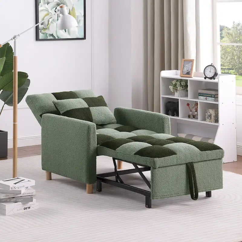 Canapé-lit convertible, fauteuil réglable avec oreiller, fauteuil-lit multifonctionnel